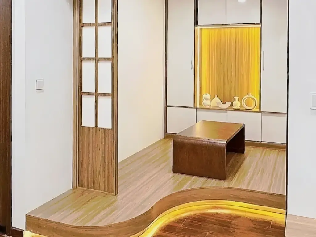 Ảnh thực tế bục trà căn hộ chị Hải Anh sau bàn giao, Vinhomes Ocean Park