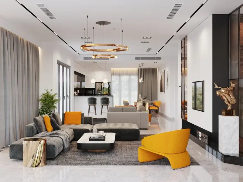 Thiết kế nội thất nhà chị Thanh – Tân Minh, Sóc Sơn: hiện đại, sáng và đầy màu cho các con